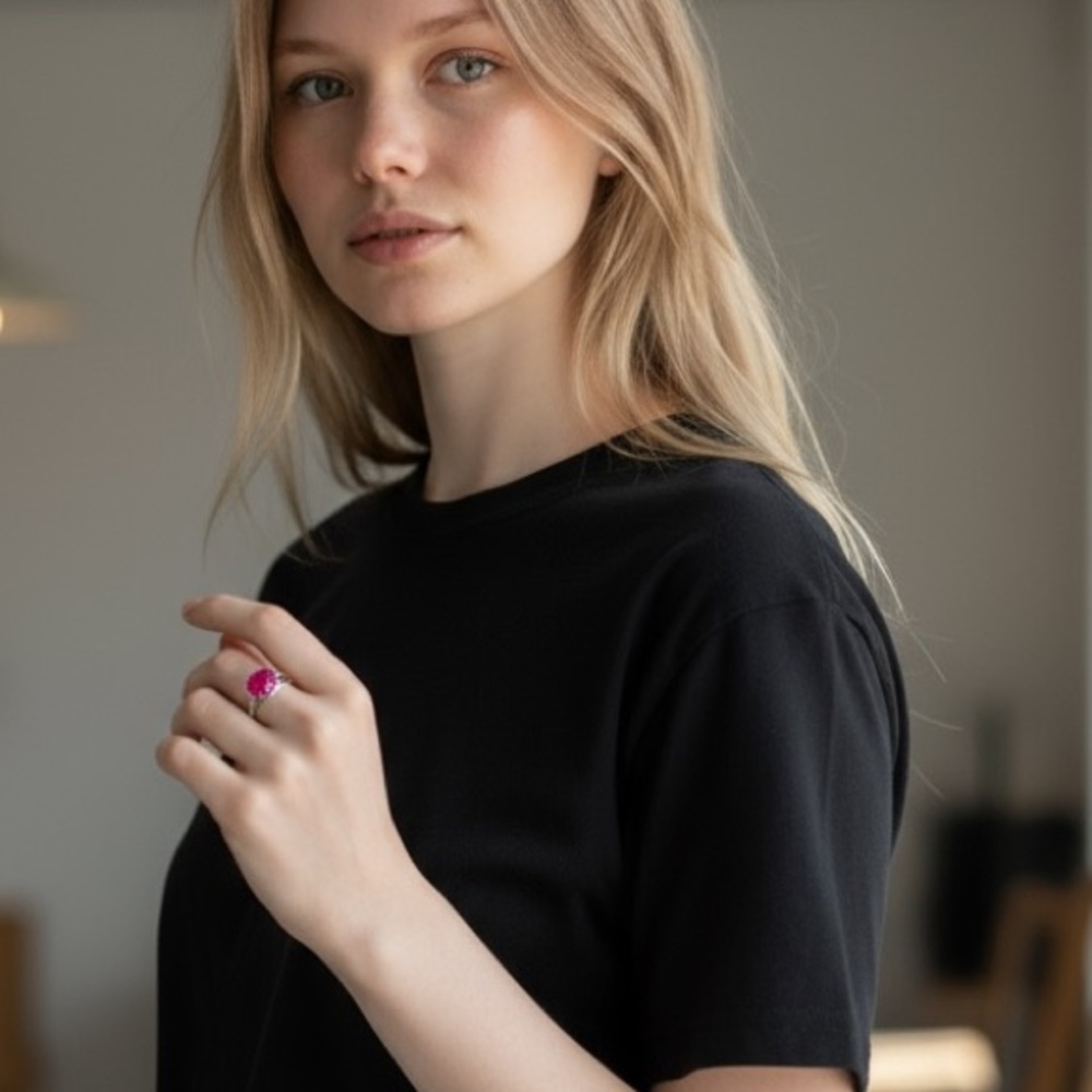 Elegant Silver Vintage Soviet Ruby Ring With Spli… - image 3